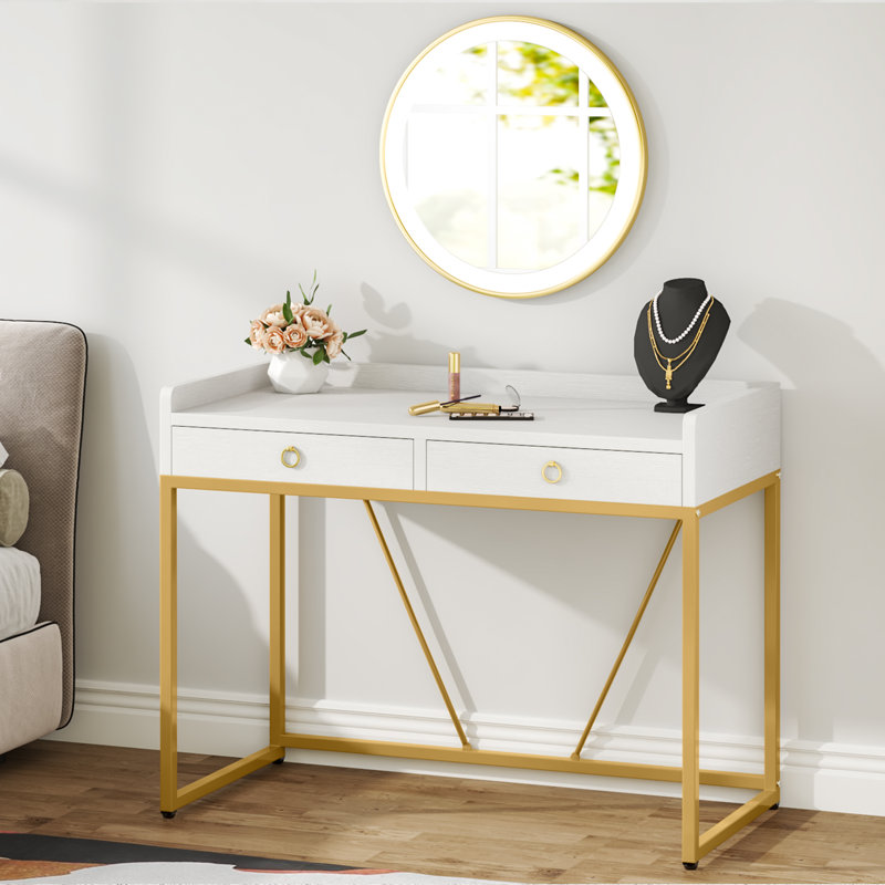 Wayfair gold and white desk top